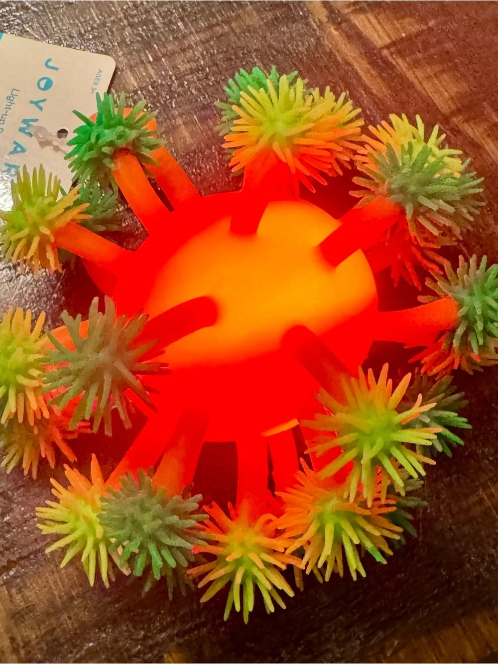 Spiky Halloween Jack-O'-Lantern Puffer Toy That Lughts Up